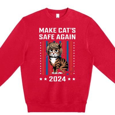 Make Cats Safe Again 2024 Trump Cats Owner Premium Crewneck Sweatshirt