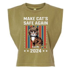 Make Cats Safe Again 2024 Trump Cats Owner Garment-Dyed Women's Muscle Tee