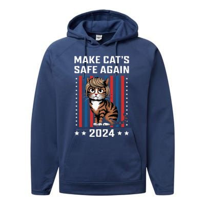 Make Cats Safe Again 2024 Trump Cats Owner Performance Fleece Hoodie