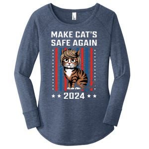 Make Cats Safe Again 2024 Trump Cats Owner Women's Perfect Tri Tunic Long Sleeve Shirt