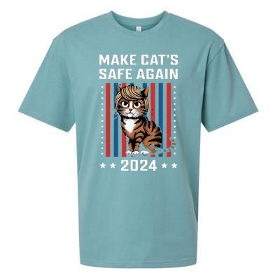 Make Cats Safe Again 2024 Trump Cats Owner Sueded Cloud Jersey T-Shirt