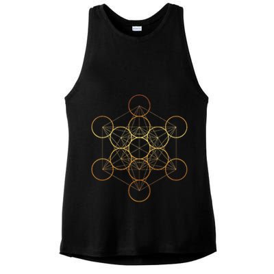 Metatron's Cube, Sacred Geometry Fruit Of Life Ladies PosiCharge Tri-Blend Wicking Tank