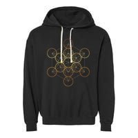 Metatron's Cube, Sacred Geometry Fruit Of Life Garment-Dyed Fleece Hoodie