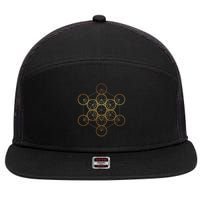 Metatron's Cube, Sacred Geometry Fruit Of Life 7 Panel Mesh Trucker Snapback Hat