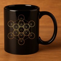 Metatron's Cube, Sacred Geometry Fruit Of Life 11oz C Handle Ceramic Mug