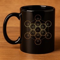 Metatron's Cube, Sacred Geometry Fruit Of Life 11oz C Handle Ceramic Mug