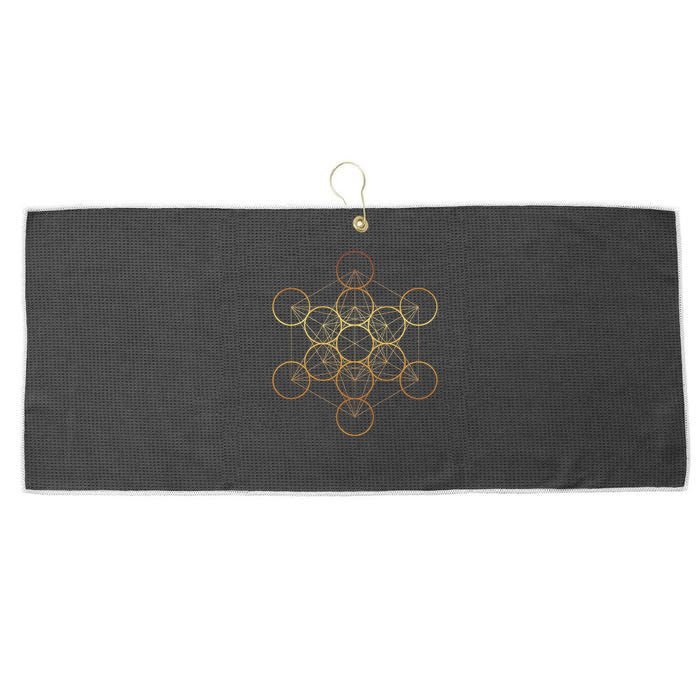 Metatron's Cube, Sacred Geometry Fruit Of Life Large Microfiber Waffle Golf Towel