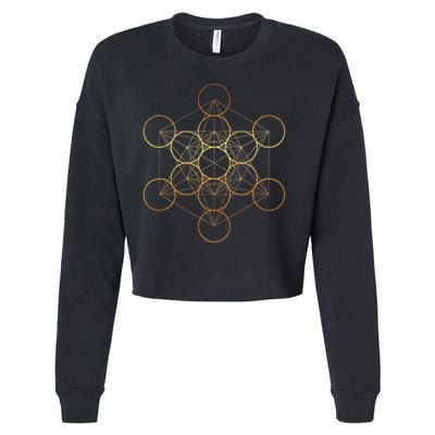 Metatron's Cube, Sacred Geometry Fruit Of Life Cropped Pullover Crew