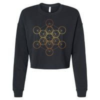 Metatron's Cube, Sacred Geometry Fruit Of Life Cropped Pullover Crew