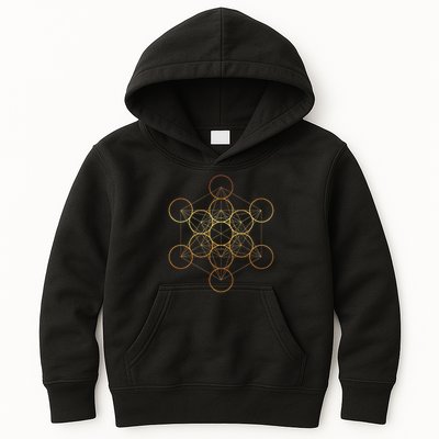 Metatron's Cube, Sacred Geometry Fruit Of Life Kids Hoodie