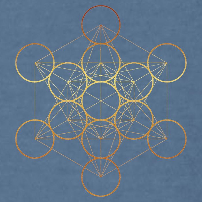 Metatron's Cube, Sacred Geometry Fruit Of Life Garment-Dyed Sweatshirt