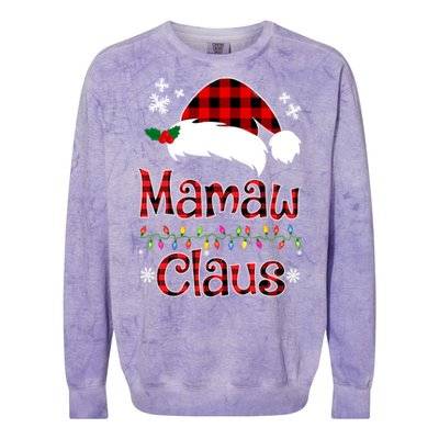 Mamaw Christmas Santa Claus Red Plaid Great Gift Mamaw Claus Gift Colorblast Crewneck Sweatshirt