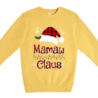 Mamaw Christmas Santa Claus Red Plaid Great Gift Mamaw Claus Gift Premium Crewneck Sweatshirt