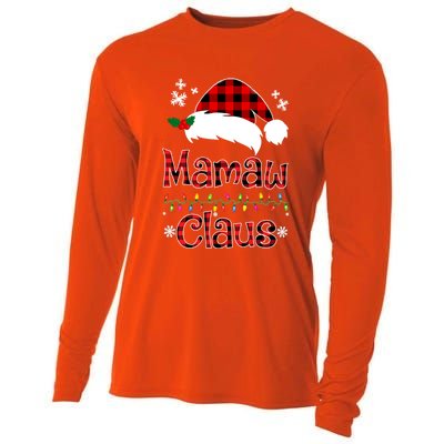 Mamaw Christmas Santa Claus Red Plaid Great Gift Mamaw Claus Gift Cooling Performance Long Sleeve Crew