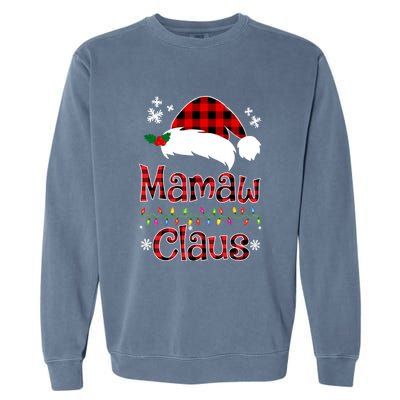 Mamaw Christmas Santa Claus Red Plaid Great Gift Mamaw Claus Gift Garment-Dyed Sweatshirt