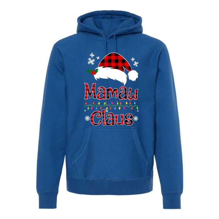 Mamaw Christmas Santa Claus Red Plaid Great Gift Mamaw Claus Gift Premium Hoodie