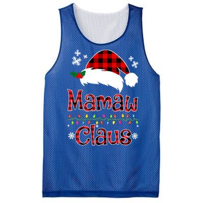 Mamaw Christmas Santa Claus Red Plaid Great Gift Mamaw Claus Gift Mesh Reversible Basketball Jersey Tank