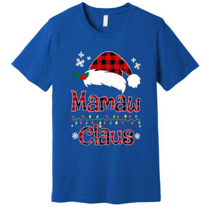 Mamaw Christmas Santa Claus Red Plaid Great Gift Mamaw Claus Gift Premium T-Shirt