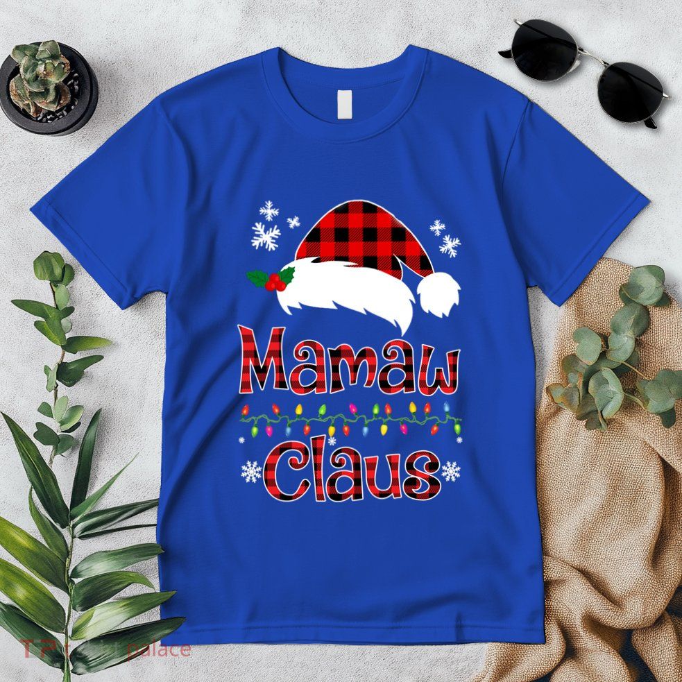 Mamaw Christmas Santa Claus Red Plaid Great Gift Mamaw Claus Gift Premium T-Shirt