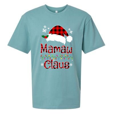 Mamaw Christmas Santa Claus Red Plaid Great Gift Mamaw Claus Gift Sueded Cloud Jersey T-Shirt