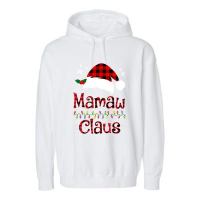 Mamaw Christmas Santa Claus Red Plaid Great Gift Mamaw Claus Gift Garment-Dyed Fleece Hoodie