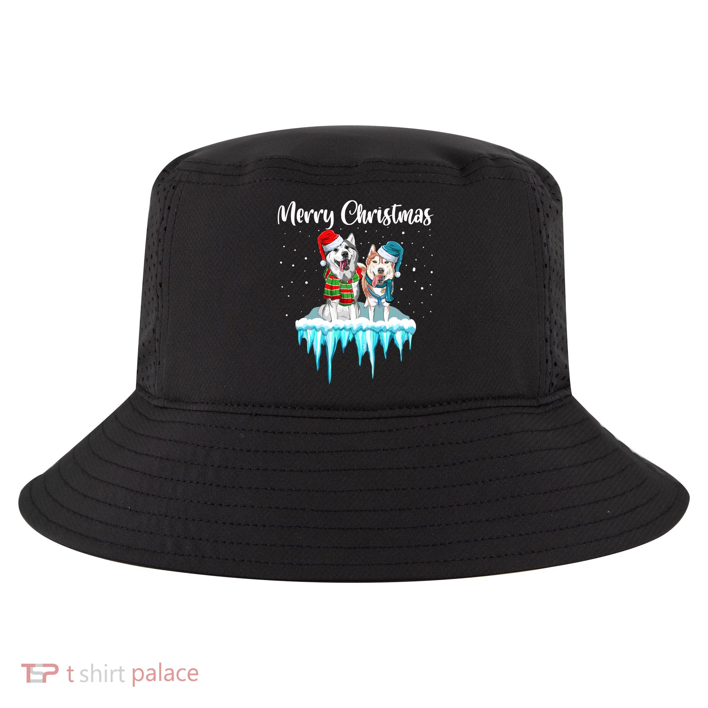 Merry Christmas Siberian Husky Chistmas Season Gift Cool Comfort Performance Bucket Hat