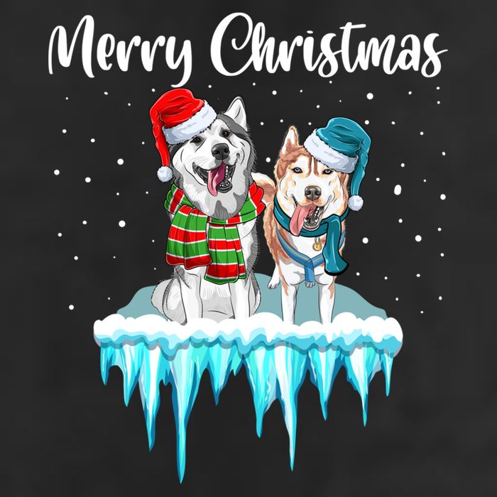 Merry Christmas Siberian Husky Chistmas Season Gift 7 Panel Mesh Trucker Snapback Hat