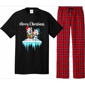 Merry Christmas Siberian Husky Chistmas Season Gift Pajama Set