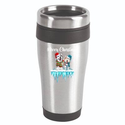 Merry Christmas Siberian Husky Chistmas Season Gift 16oz Travel Tumbler