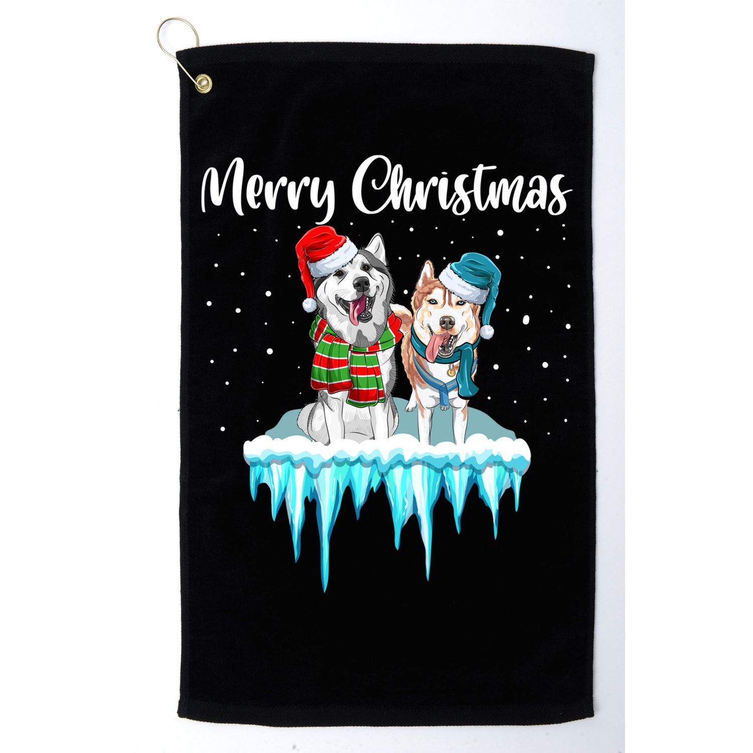 Merry Christmas Siberian Husky Chistmas Season Gift Golf Towel