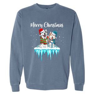 Merry Christmas Siberian Husky Chistmas Season Gift Garment-Dyed Sweatshirt