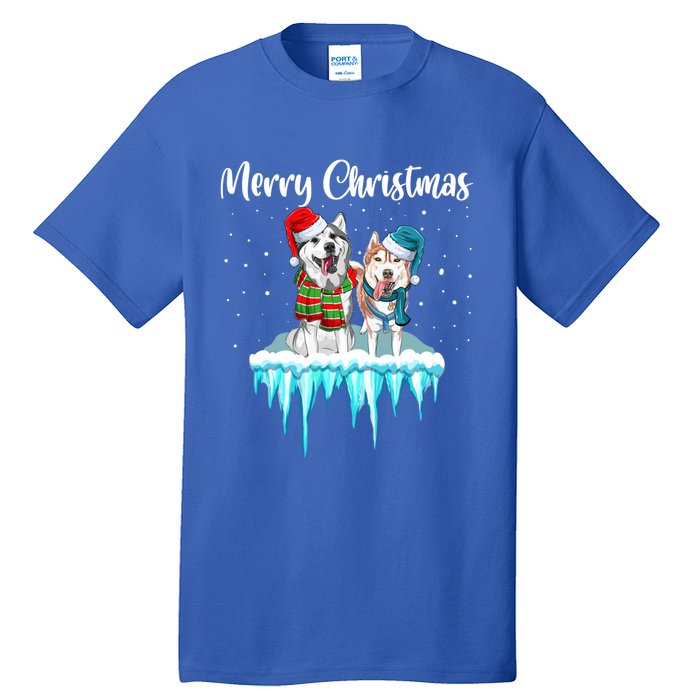 Merry Christmas Siberian Husky Chistmas Season Gift Tall T-Shirt