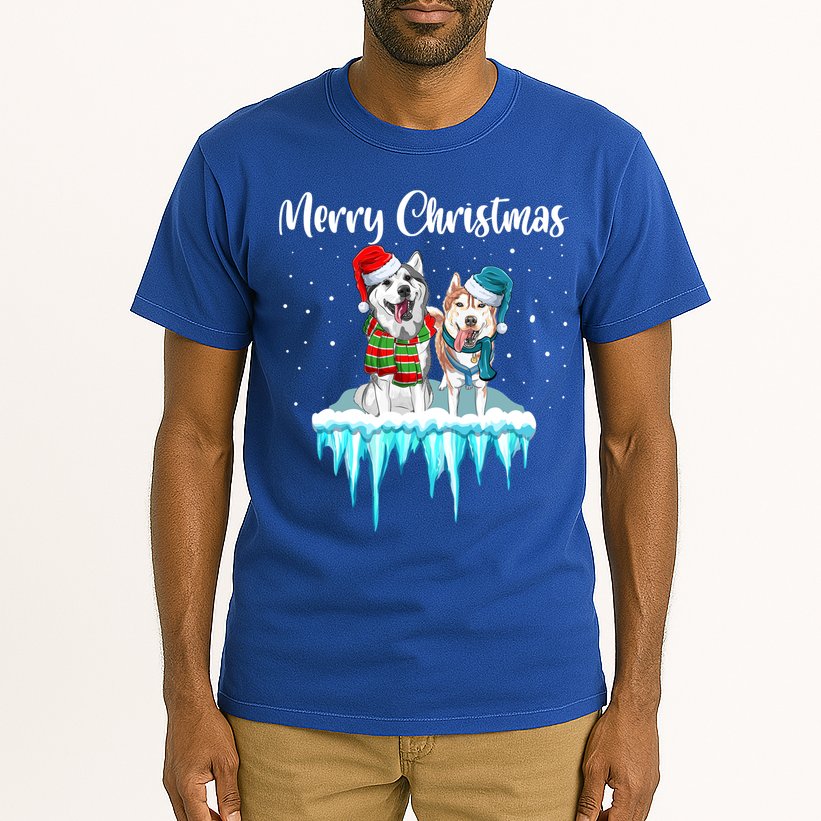 Merry Christmas Siberian Husky Chistmas Season Gift Tall T-Shirt