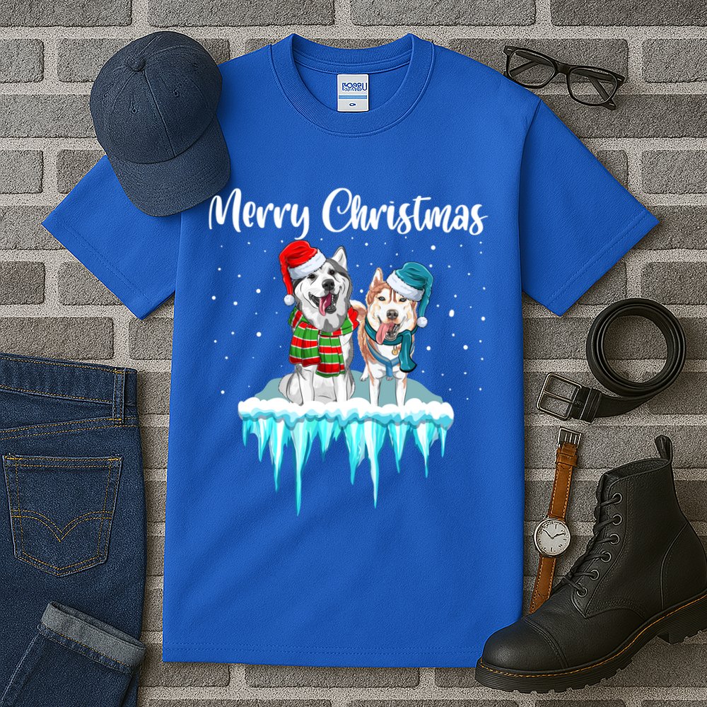 Merry Christmas Siberian Husky Chistmas Season Gift Tall T-Shirt