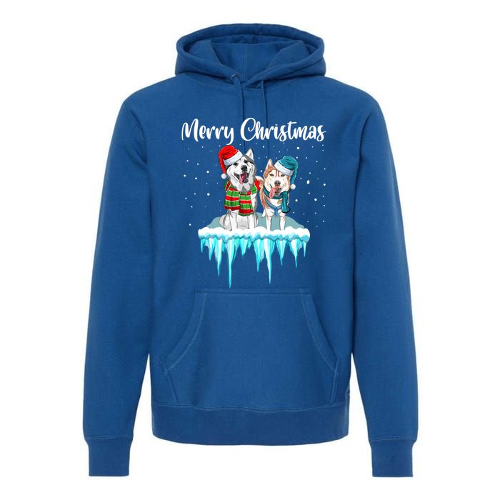 Merry Christmas Siberian Husky Chistmas Season Gift Premium Hoodie