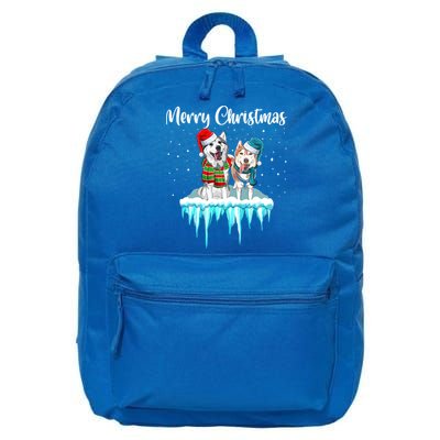 Merry Christmas Siberian Husky Chistmas Season Gift 16 in Basic Backpack