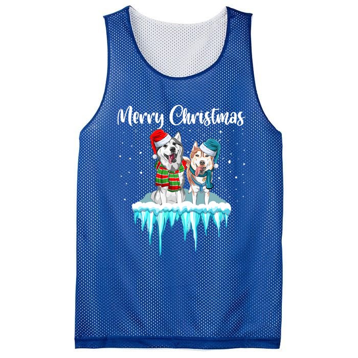 Merry Christmas Siberian Husky Chistmas Season Gift Mesh Reversible Basketball Jersey Tank