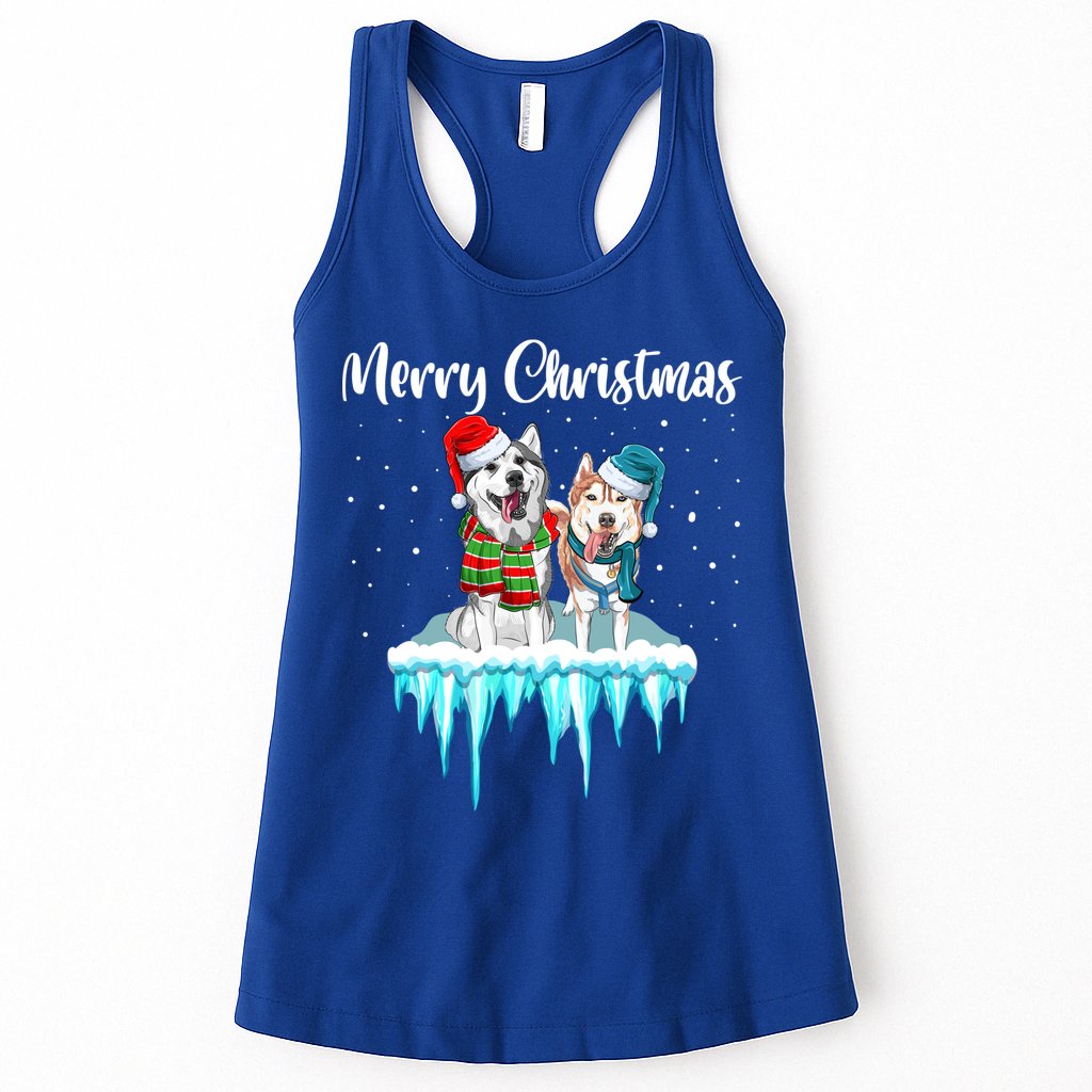 Merry Christmas Siberian Husky Chistmas Season Gift Womens Tank Top