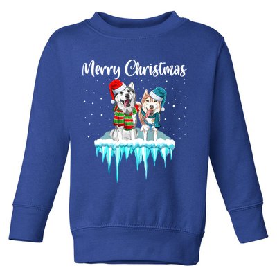 Merry Christmas Siberian Husky Chistmas Season Gift Toddler Sweatshirt
