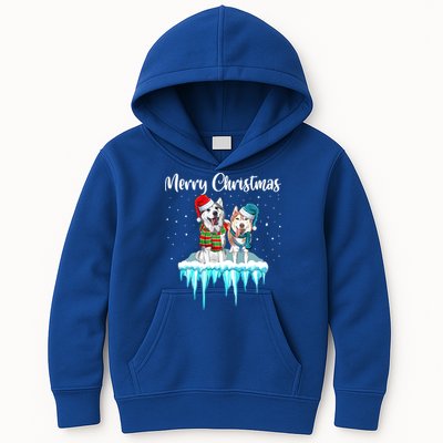 Merry Christmas Siberian Husky Chistmas Season Gift Kids Hoodie