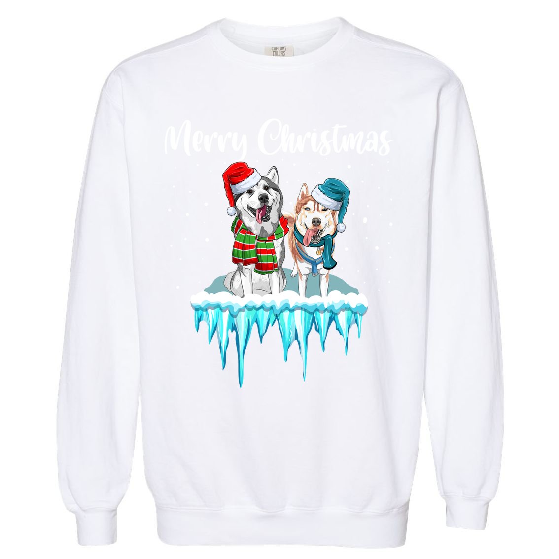 Merry Christmas Siberian Husky Chistmas Season Gift Garment-Dyed Sweatshirt