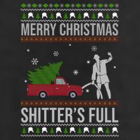Merry Christmas Shitters Full Funny Ugly 7 Panel Mesh Trucker Snapback Hat