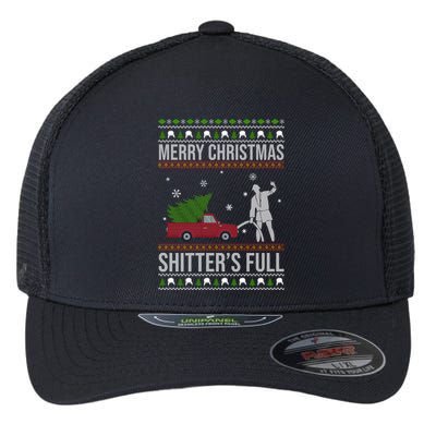 Merry Christmas Shitters Full Funny Ugly Flexfit Unipanel Trucker Cap