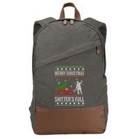 Merry Christmas Shitters Full Funny Ugly Cotton Canvas Backpack