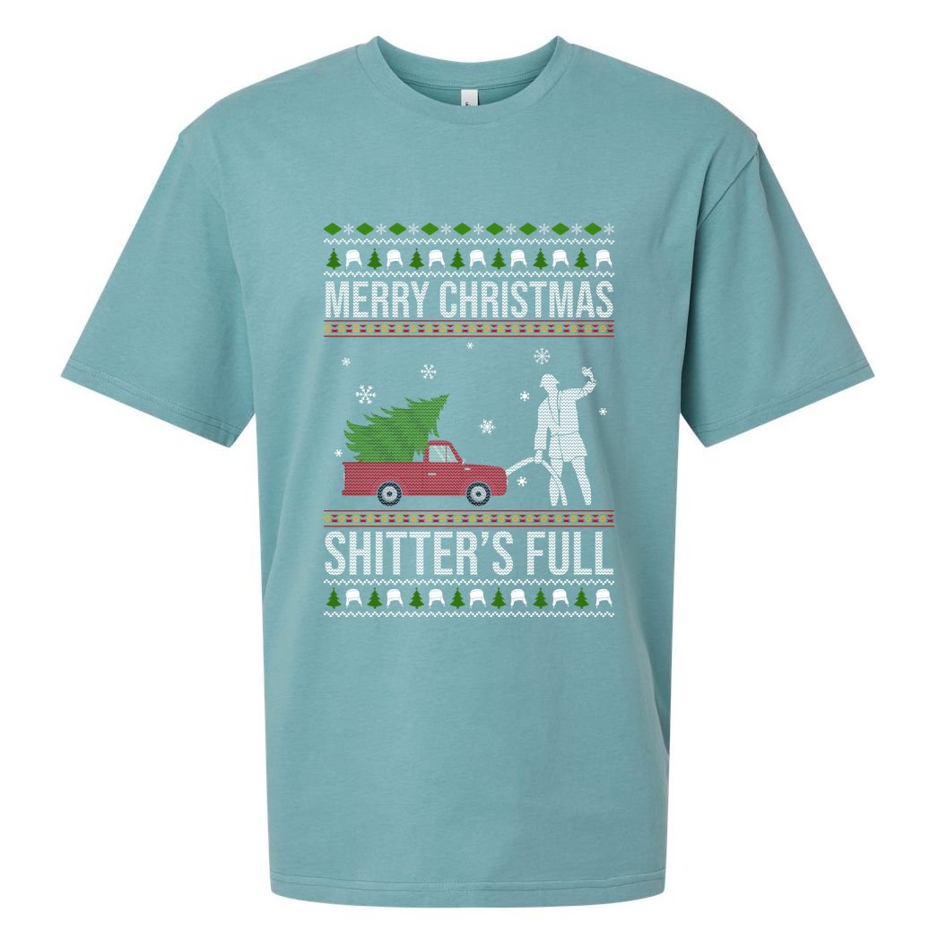 Merry Christmas Shitters Full Funny Ugly Sueded Cloud Jersey T-Shirt