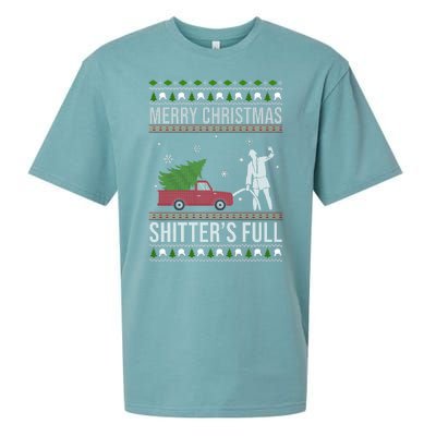 Merry Christmas Shitters Full Funny Ugly Sueded Cloud Jersey T-Shirt