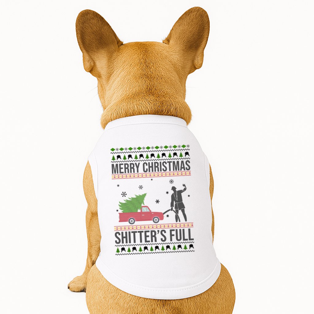 Merry Christmas Shitters Full Funny Ugly Doggie Tank