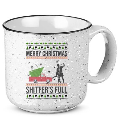 Merry Christmas Shitters Full Funny Ugly 15oz Campfire Ceramic Mug