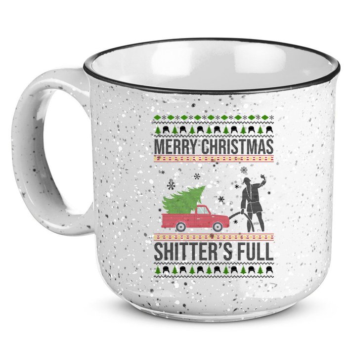 Merry Christmas Shitters Full Funny Ugly 15oz Campfire Ceramic Mug