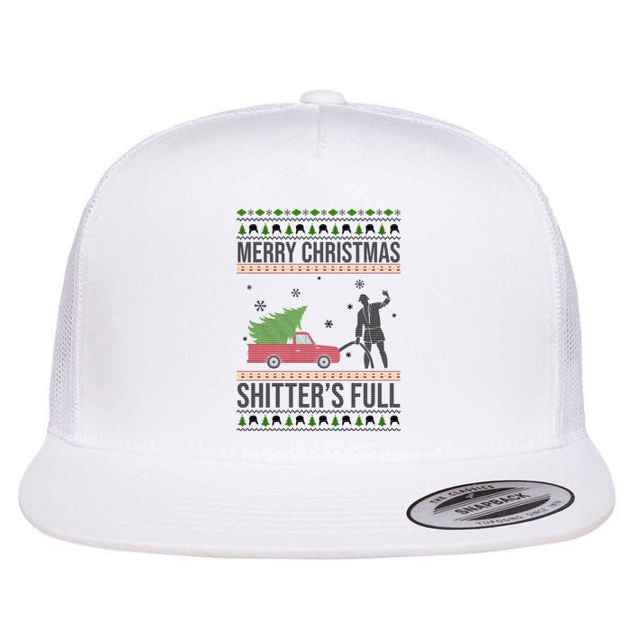 Merry Christmas Shitters Full Funny Ugly Flat Bill Trucker Hat